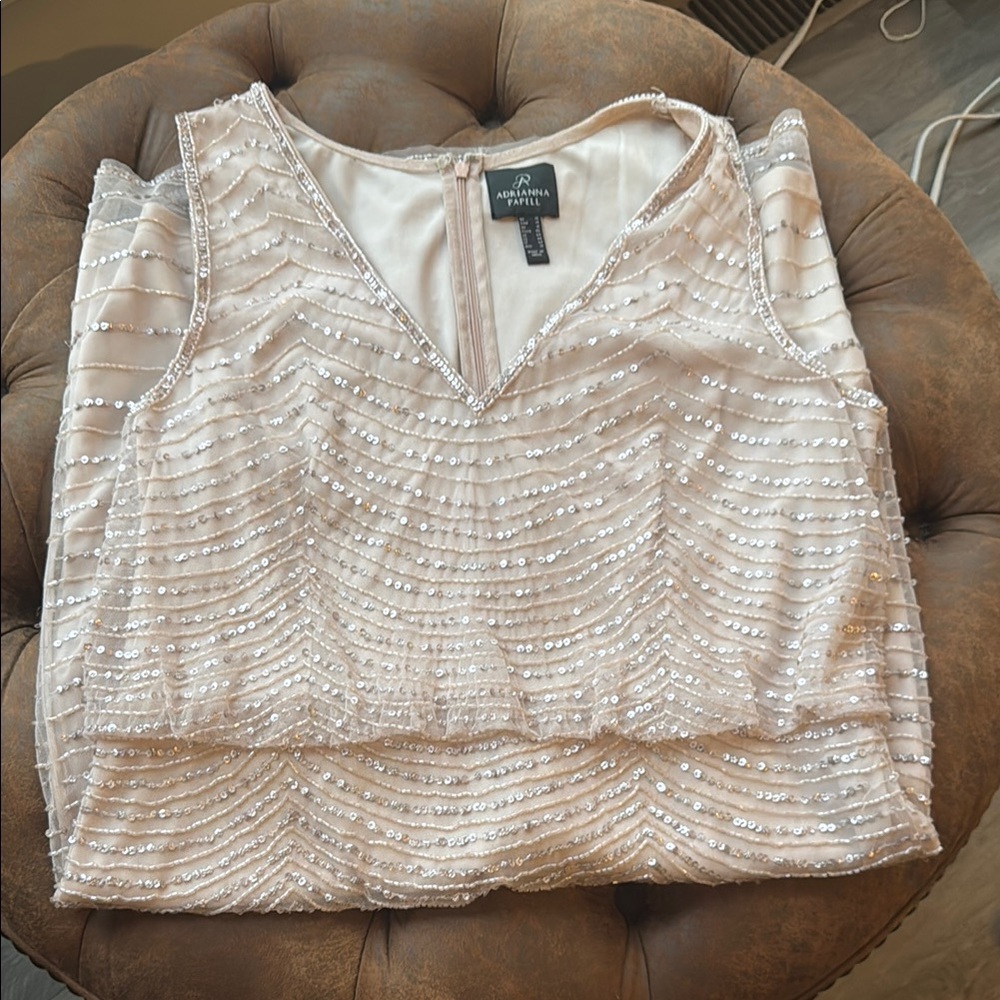 Adrianna Papell Pale Pink Sequin Women's Dress
